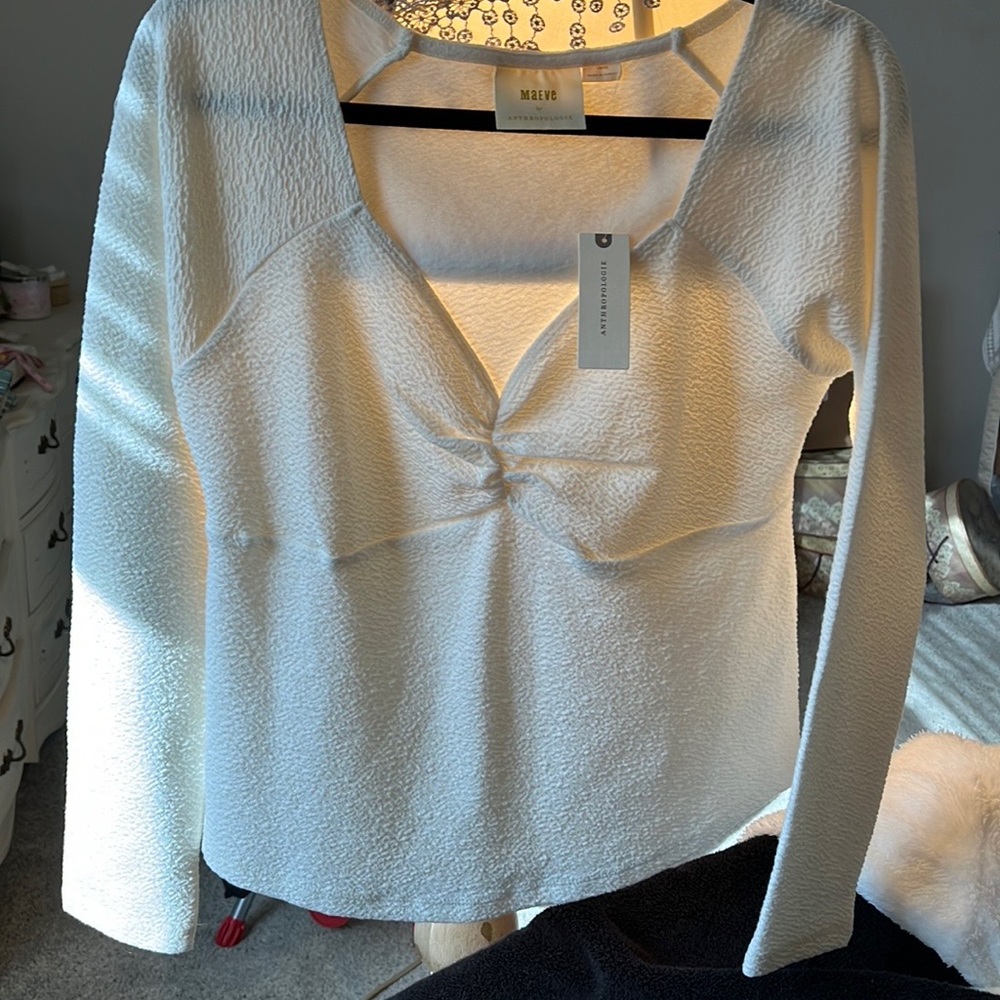 NWT- ANTHROPOLOGIE MAEVE LONG SLEEVE TOP - Picture 7 of 9
